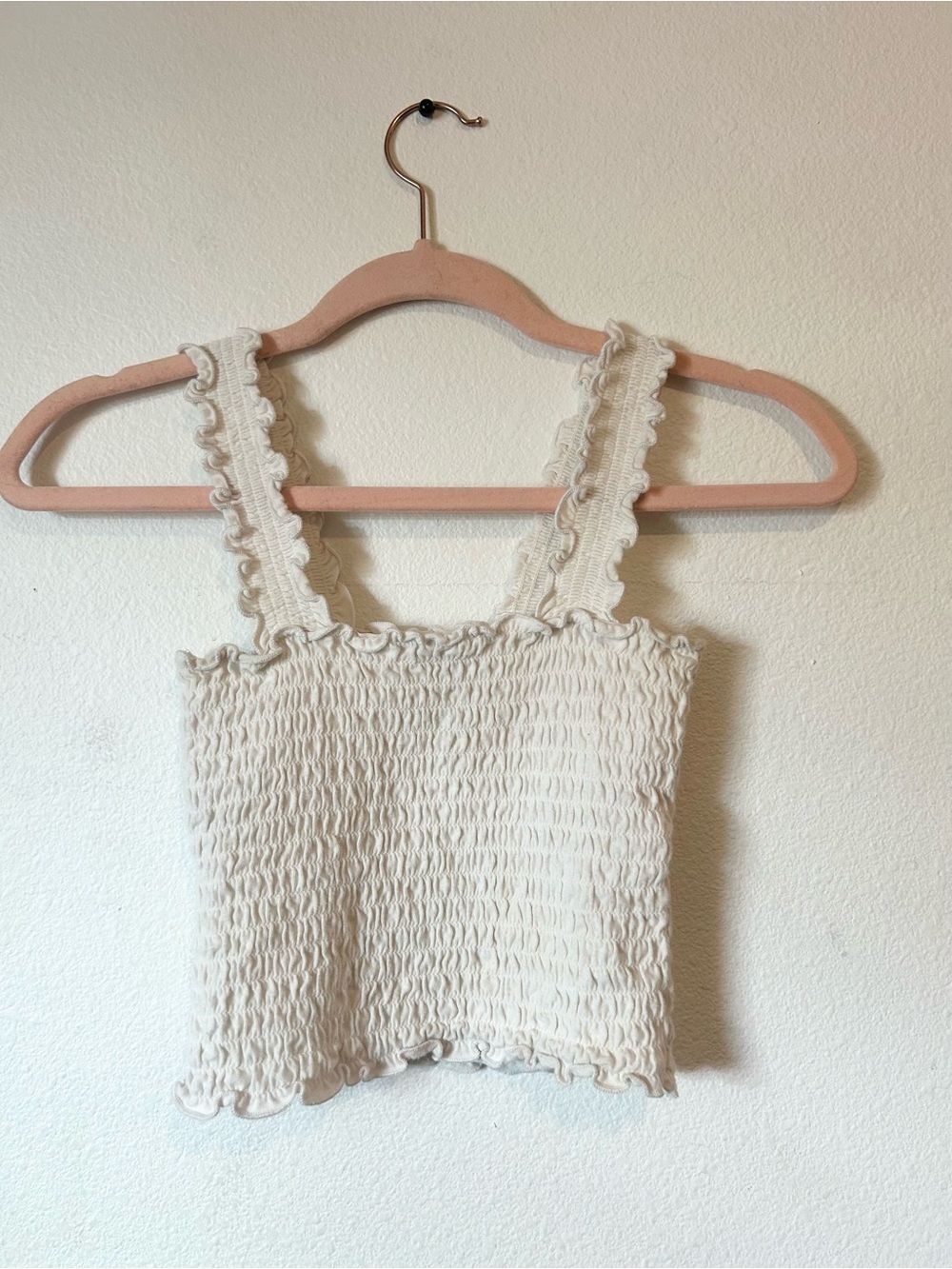 Hollister Ruffle Crop Top - White